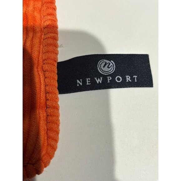 Set of 2 Newport Corduroy Pillow Covers Orange Soft Ribbed Modern 19"x19.75" - Picture 2 of 5